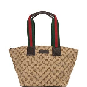 Vintage GUCCI GG Shelly Line Hand Tote Bag